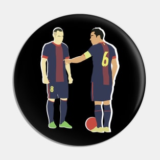 Xavi & Andres Iniesta Barcelona Midfield Duo Maestro Pin