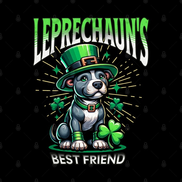 Leprechaun's Best Friend Cute Irish St Patrick's Day Pitbull Puppy Lucky Dog St Paddy's Day Shamrock by Carantined Chao$