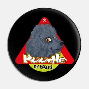 Mini Poodle on Board - Blue Pin