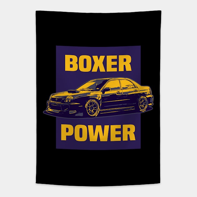 Boxer Engine Subie Bugeye JDM Sport Car Tapestry by JDM-Rey