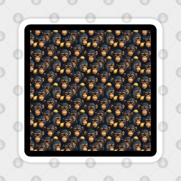 Charming Chimp Pattern Magnet by Kokiro
