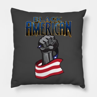 Black American - Blue Pillow