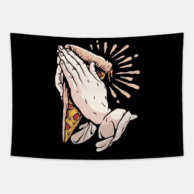 Praying hand pizza Tapestry by Mako Design 