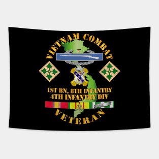 Vietnam Combat Infantry Veteran w 1st Bn 8th Inf  - 4th ID SSI Tapestry