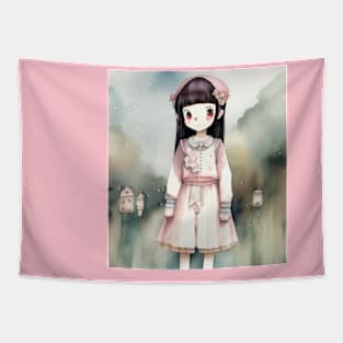 cute girl cartoon Tapestry