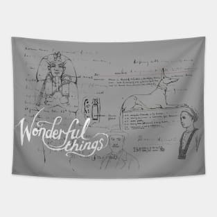 Wonderful Things - King Tut & Howard Carter (LIGHT) Mask Tapestry
