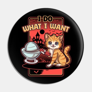 Funny Cat Demon Core Experiment Men Kids Women Halloween Pin