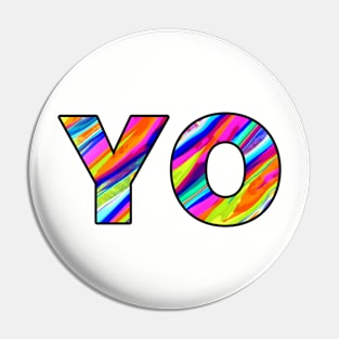 YO design colourful print pattern Pin