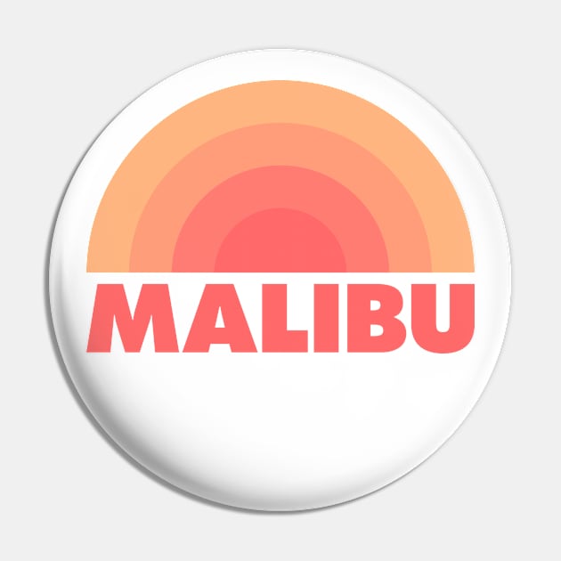 Malibu Retro Rainbow Badge Orange Pin by modeoftravel