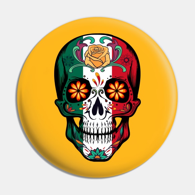 Day of the Dead Skull Pin by Giorgi's