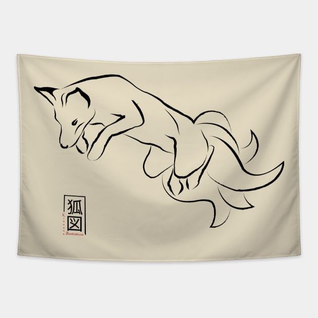 Leaping Kitsune Tapestry by KitsuneIllustrations