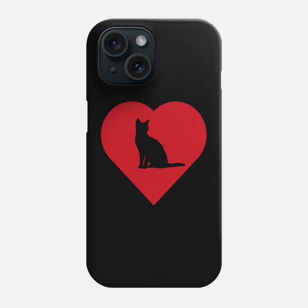 Cat in a red heart Phone Case by BK55