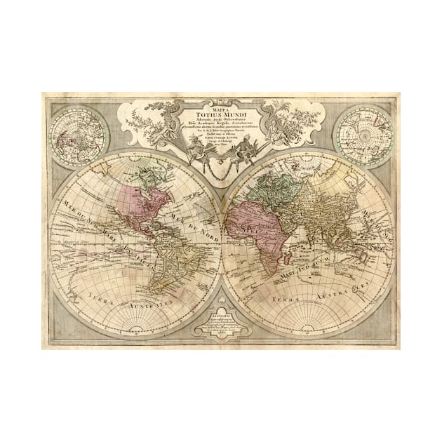 Vintage Map of The World (1775) 3 by Bravuramedia