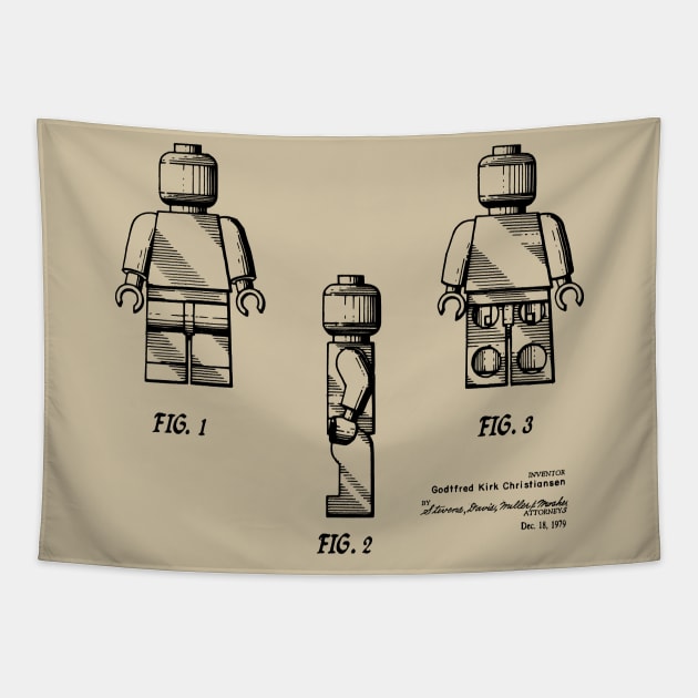 Minifigure Lego Patent Print 1979 Tapestry by MadebyDesign