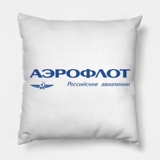 Aeroflot Logo Tribute: Soviet Russian Aviation Heritage Pillow