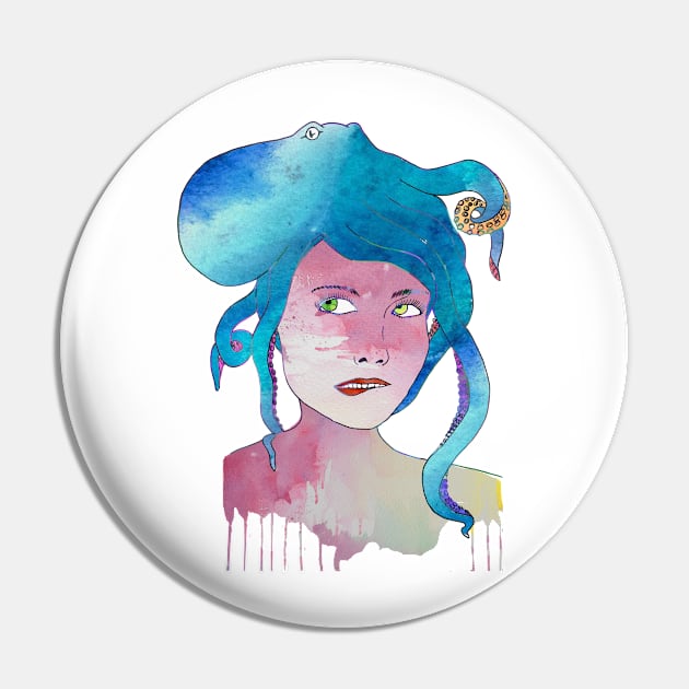 Bad Hair Day Pin by cazzasaurus