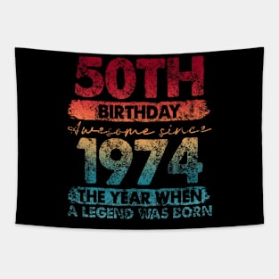 50th Birthday 50 Year Old Vintage 1974 Limited Edition Tapestry