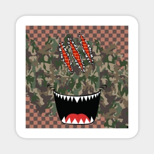 Rugged Camouflage Beast Grin Street Art Magnet