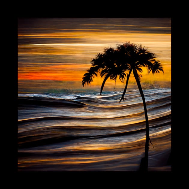 Crashing Waves at the Shore sea Life Tree Sunset by FoolDesign