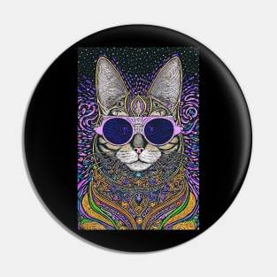 Cosmos Cat Wearing Sunglasses- Zenith! Pin