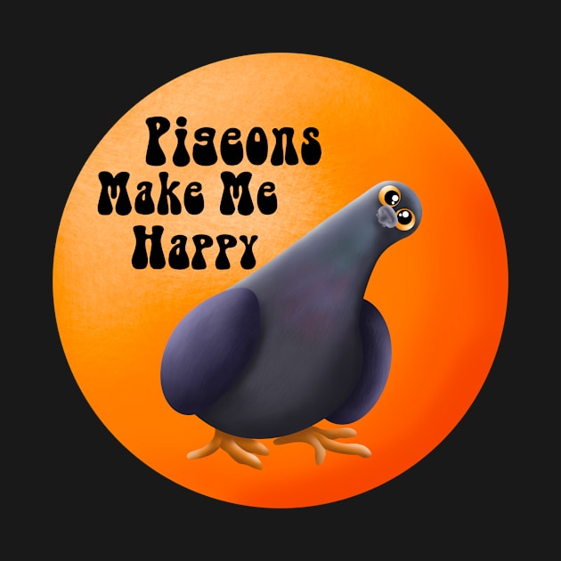 Pigeons make me happy by BlackCatArtBB