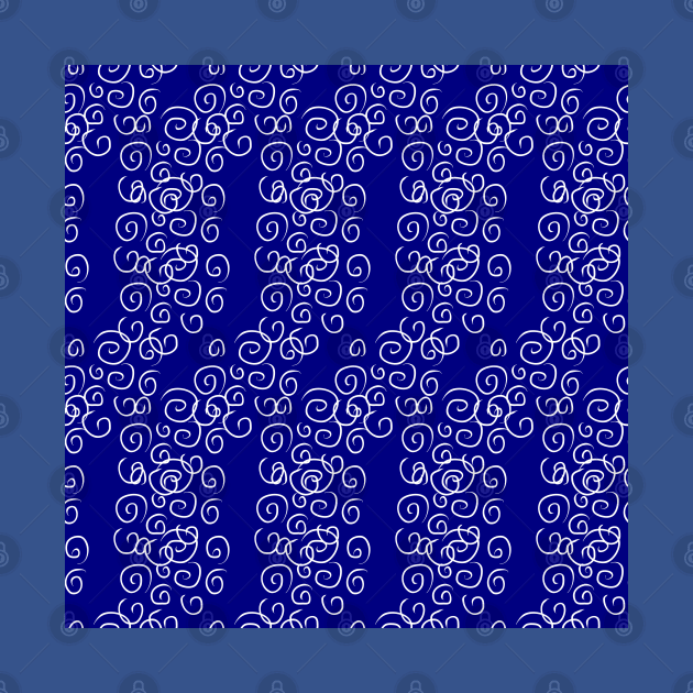 Blue background with white swirls. by grafinya