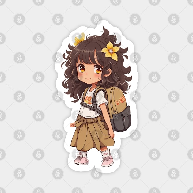 Back to school. Little Schoolgirl. Magnet by CatCoconut-Art