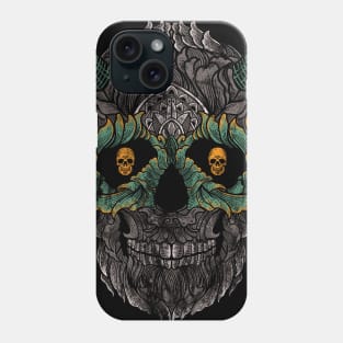 Distressed Floral Skull Phone Case