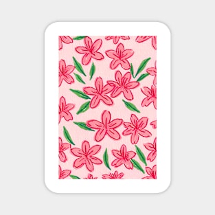 Pink Azalea flower pattern Magnet