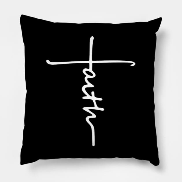 Faith Cross Pillow by elenaartits