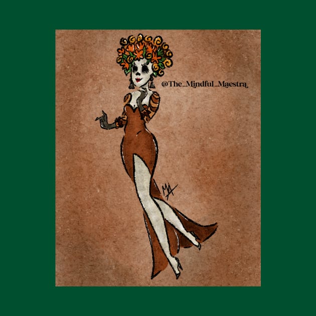 Bella Catrina in wedding dress with background by The Mindful Maestra