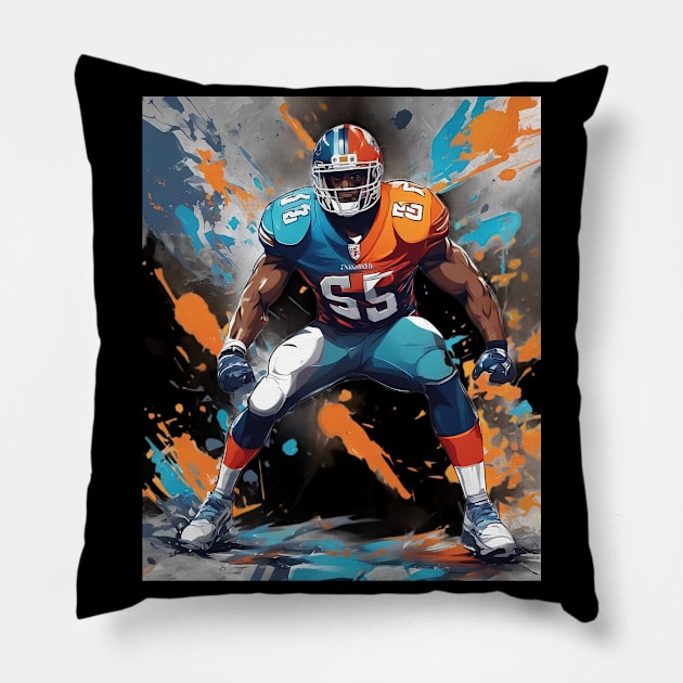 Huddle American Football Pillow by animegirlnft