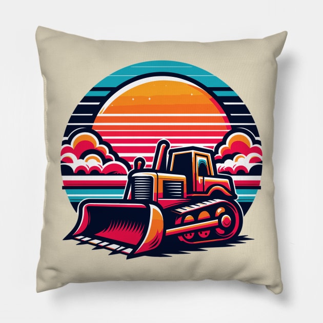 Bulldozer Pillow by Vehicles-Art