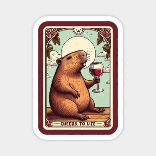 Capybara Cheers To Life Magnet