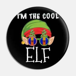 Christmas  I'm The Cool Barbadian Elf - Gift for Barbadian From Barbados Pin