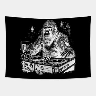 Bigfoot Dj Sasquatch Disc Jockey Music Lover Tapestry