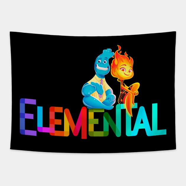 Elemental Fire and Water Tapestry by Scud"