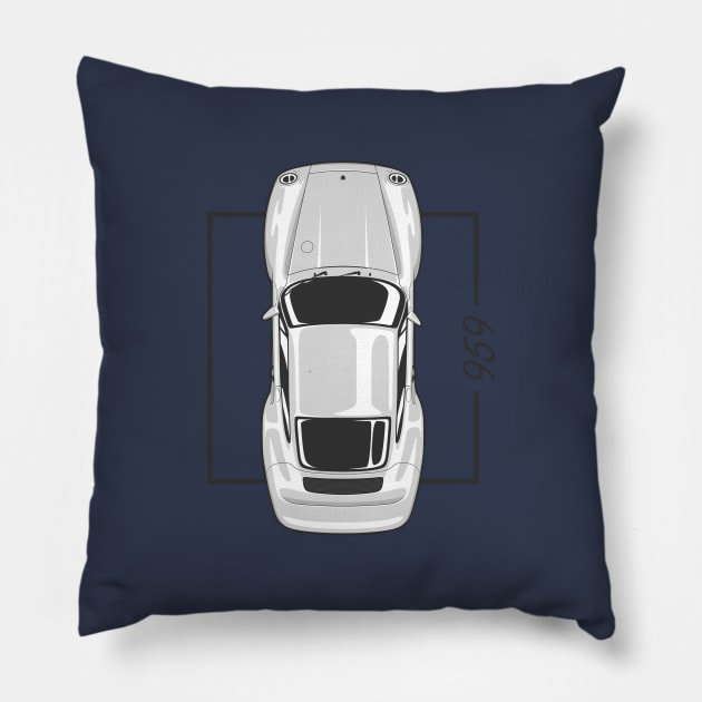 Silver 959 Classic SuperCar Pillow by KaroCars