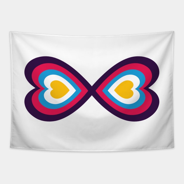 Polyamory Heart Infinity Symbol - New Pride Colors! Tapestry by LaLunaWinters