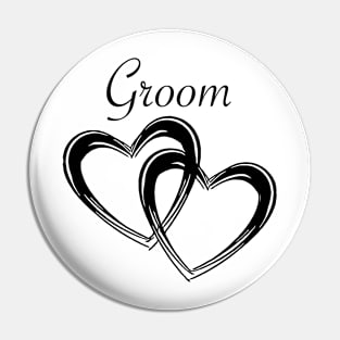 Groom Twin Heart Collection Pin