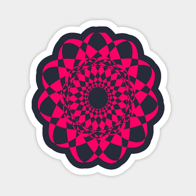 Spiritual  pink colour flower geometry mandala design Magnet by Devshop997