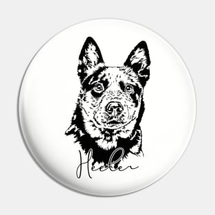 Funny Blue Heeler lover dog portrait Pin