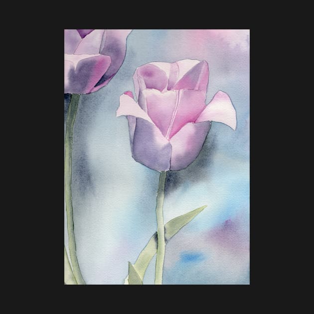 Watercolor Tulip Fine Art Painting1 by Sandraartist