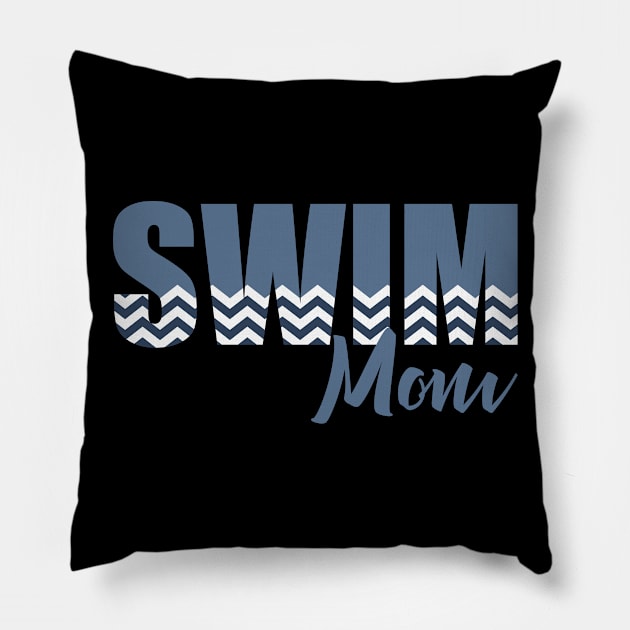 Chevron Swim Mom Pillow by StacysCellar