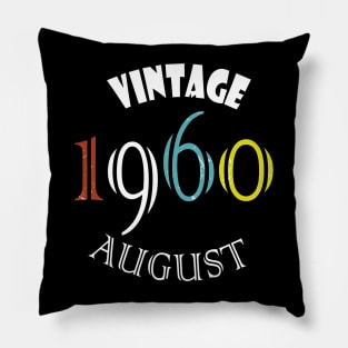 1960 Vintage August Birthday Pillow