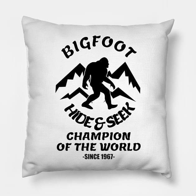 Bigfoot Hide and Seek Champion of the World Pillow by ChrisWilson