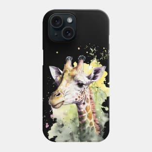 Portrait of an adorable and beautiful giraffe watercolor Sticker Phone Case