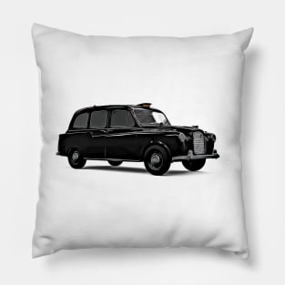 London Black Cab Cartoon Pillow