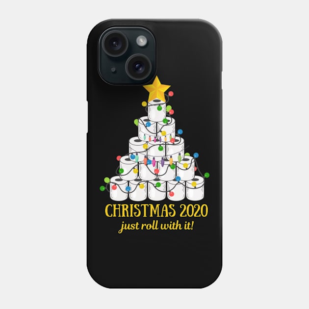 2020 Funny Quarantine Christmas Toilet Paper Tree Gifts Shirt Funny Christmas Lights Gifts Phone Case by Krysta Clothing