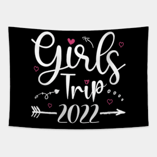 Womens Girls Trip 2022 Shirt Weekend Summer Vacay Lover Girls Trip V-Neck T-Shirt Tapestry